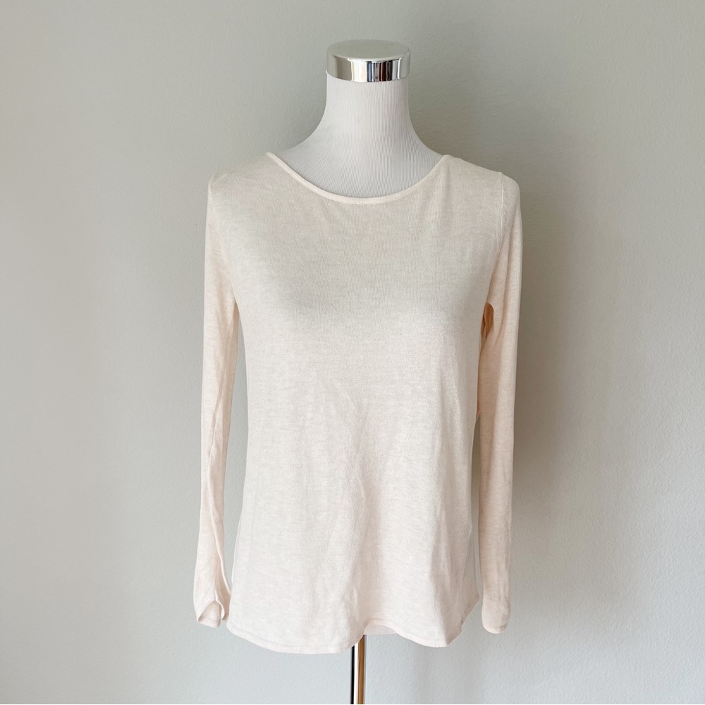 Zara Knit Pale Pink Thin Fly Away Back Top Sweater Size S